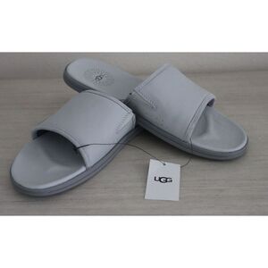 UGG 1124900 Men's Sz 9 Glacier Gray Seaside Slide Leather/Suede Sandals